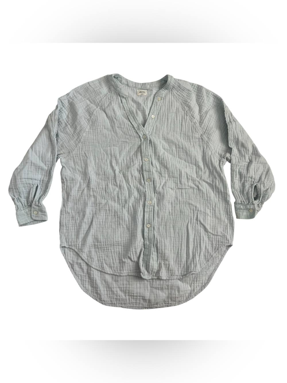 Aritzia size 2 Pale Blue Button-Down Gauze Shirt